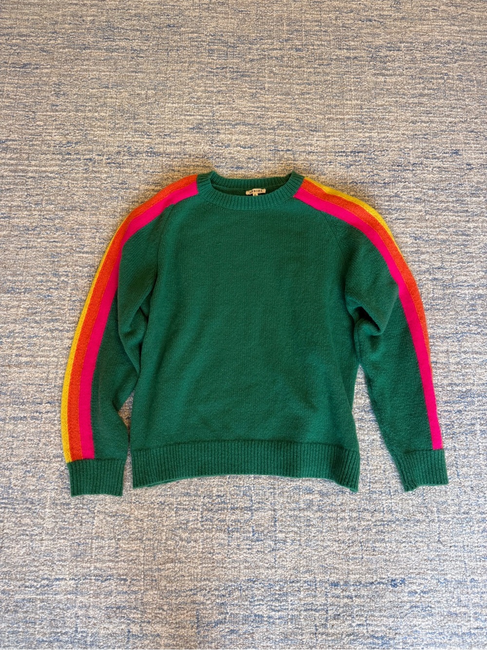 JODIFL Emerald Green Knit Crewneck Sweater